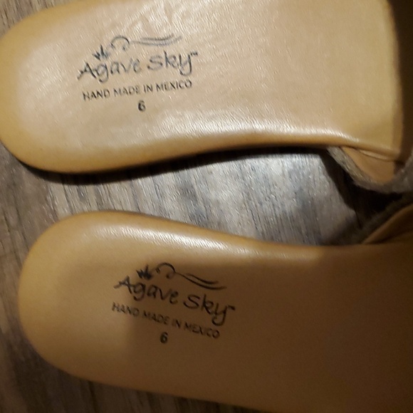 Agave sky cowhide sandals Cowhide Python design Sandals sz 6 - Picture 3 of 6